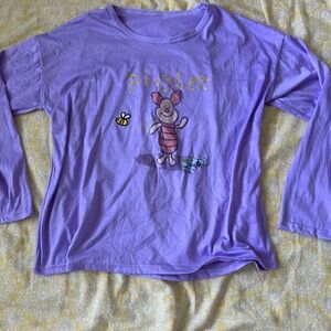 Piglet Long Sleeve Kids Tee - Lavender